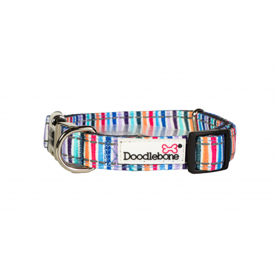 DOODLEBONE Padded Dog Collar and Lead Set - STRIPES
