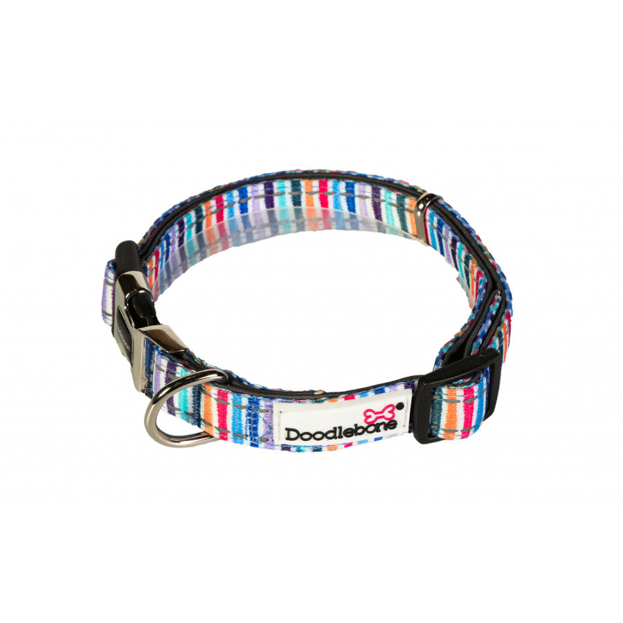 DOODLEBONE Padded Dog Collar and Lead Set - STRIPES