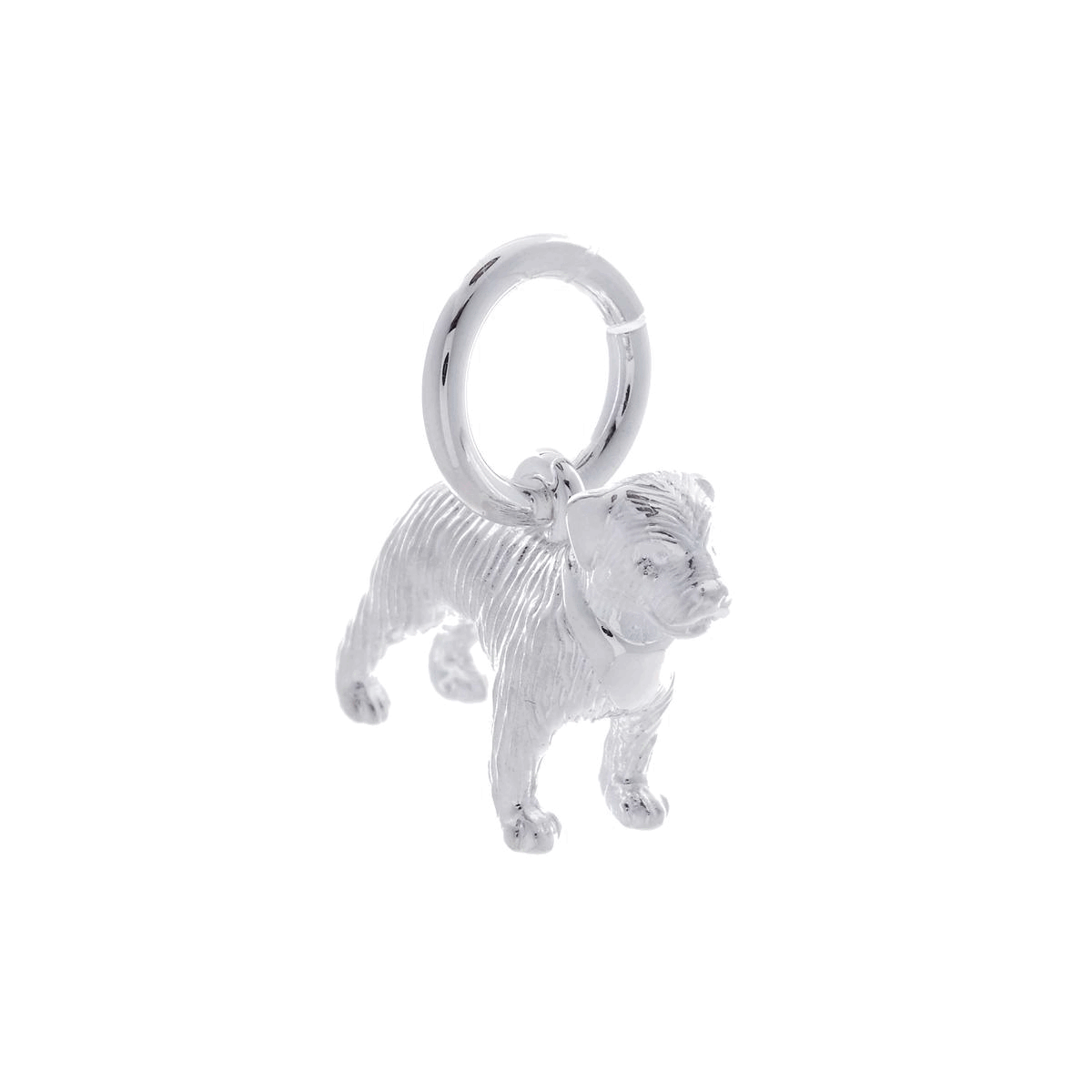 Border Terrier Silver Dog Charm