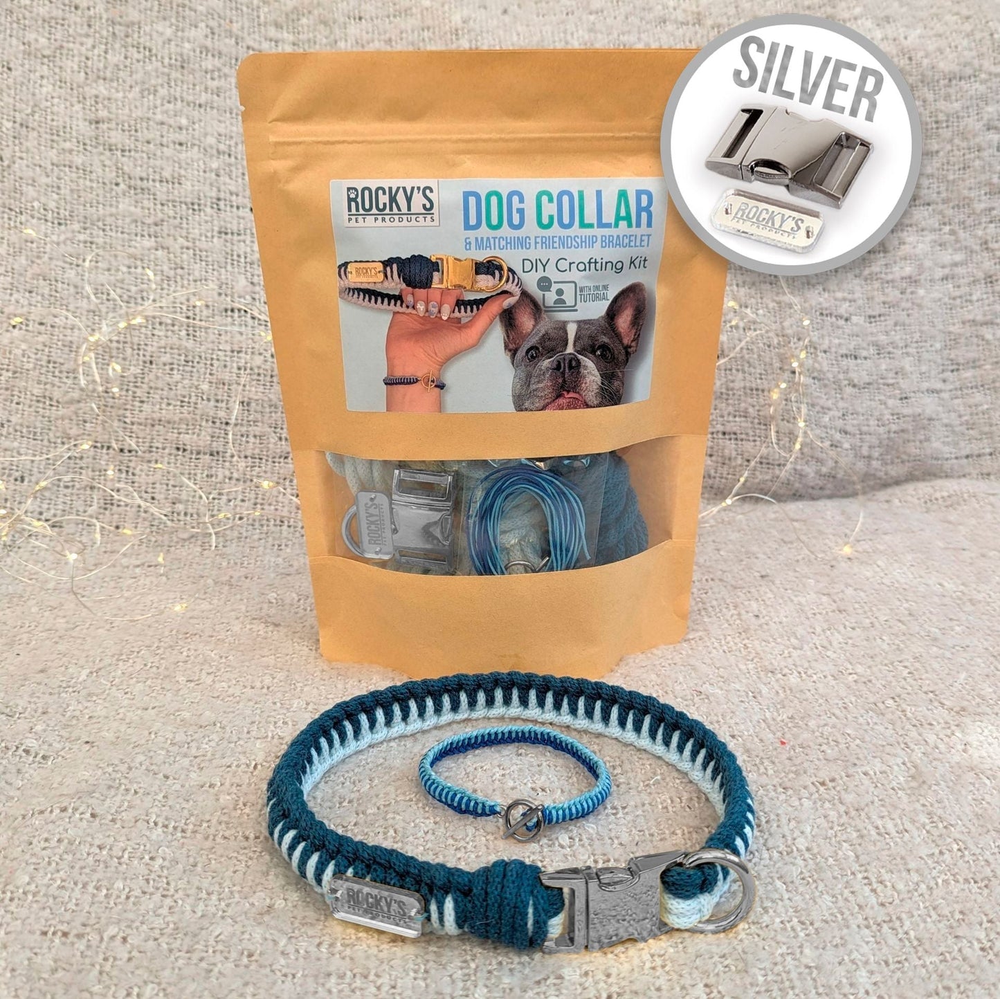 Make Your Own Dog Collar & Friendship Bracelet Craft Kit - BLUE