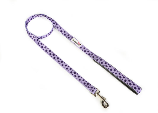 DOODLEBONE Padded Dog Lead - Colour VIOLET STARS