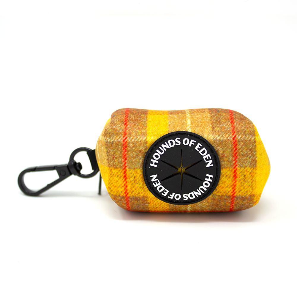 'Honey' - Honey Check Tweed Effect Poop/Treat Bag Holder