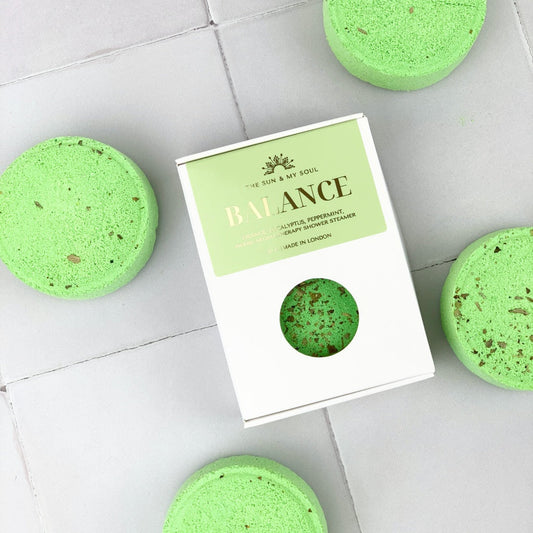 Balance Aromatherapy Shower Steamer in Box - Orange, Eucalyptus, Peppermint, Herbs