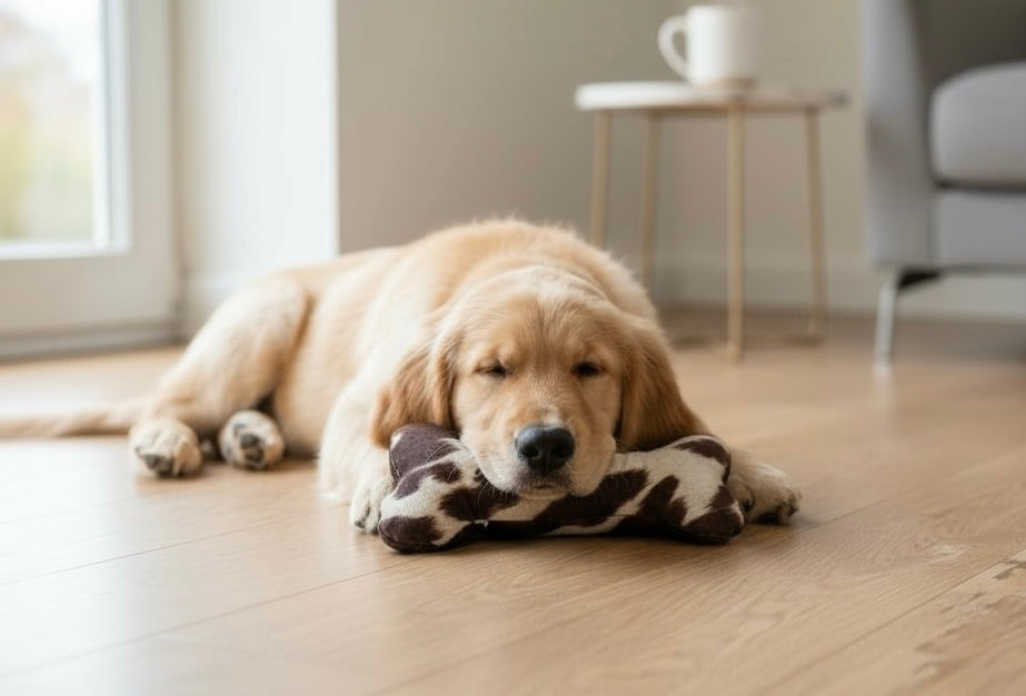 Handcrafted Toy Squeaky Dog Bone - choice of fabrics