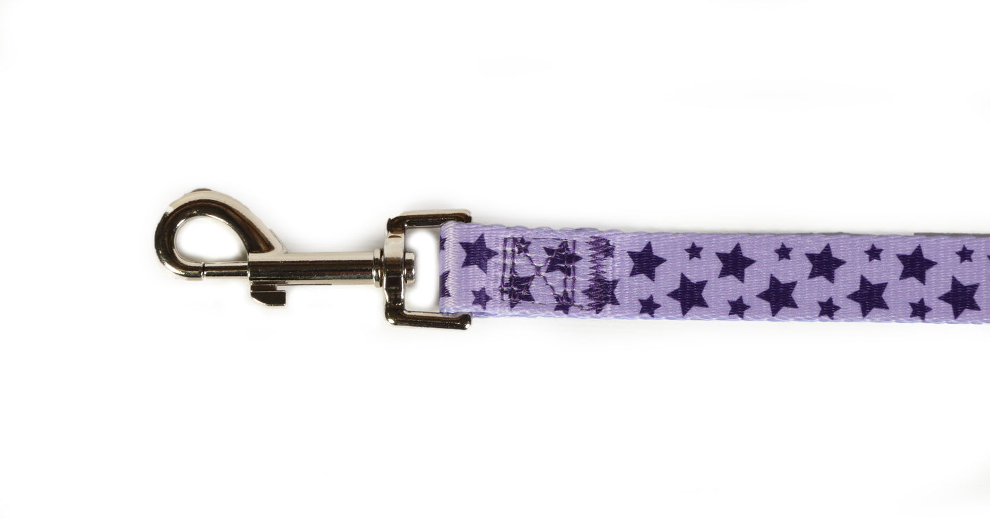DOODLEBONE Padded Dog Lead - Colour VIOLET STARS
