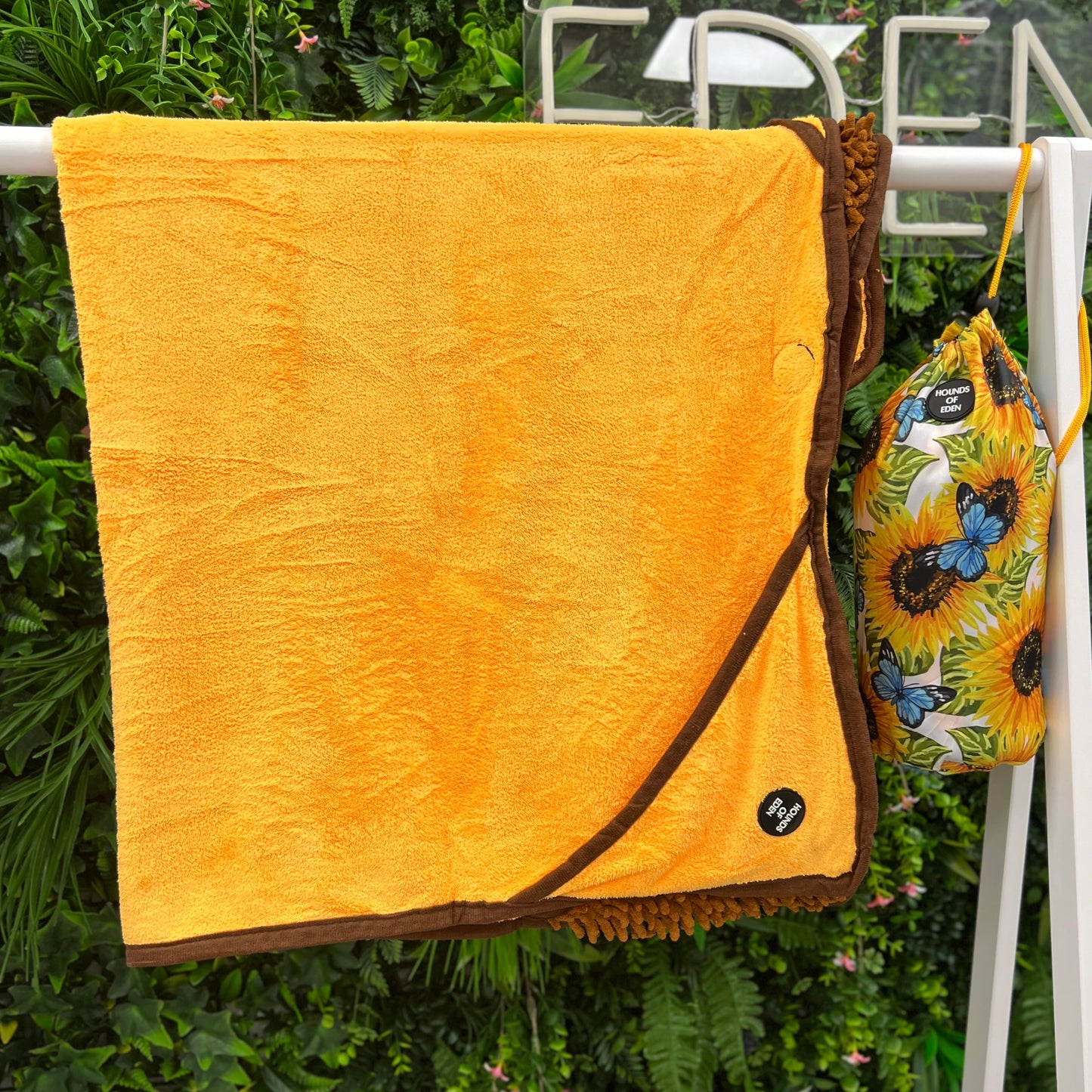 Sunflower Flutter Dog Towel