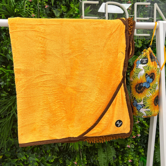 Sunflower Flutter Dog Towel