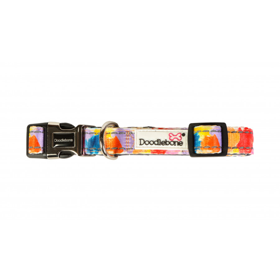 DOODLEBONE Padded Dog Collar - WATERCOLOUR