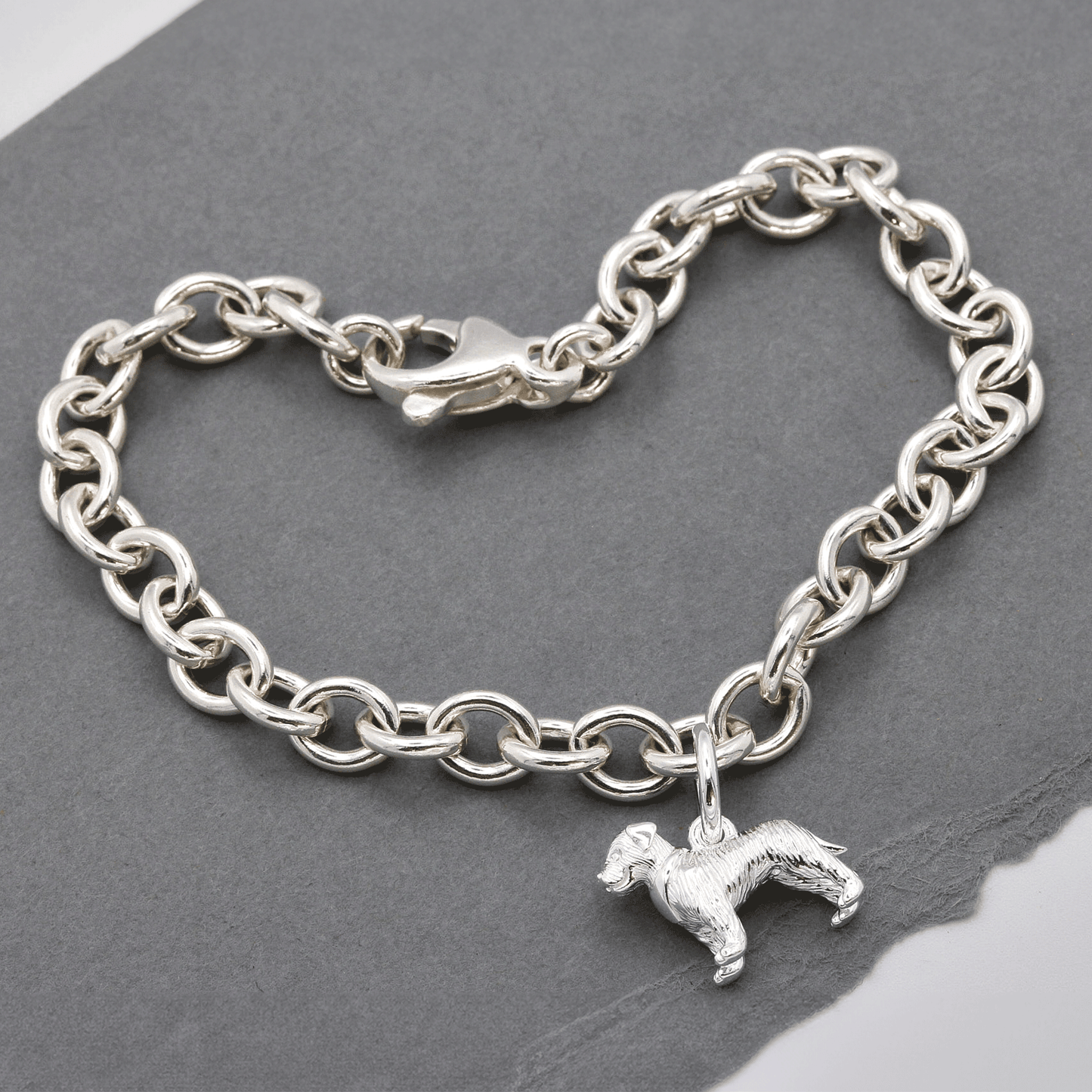 Border Terrier Silver Dog Charm
