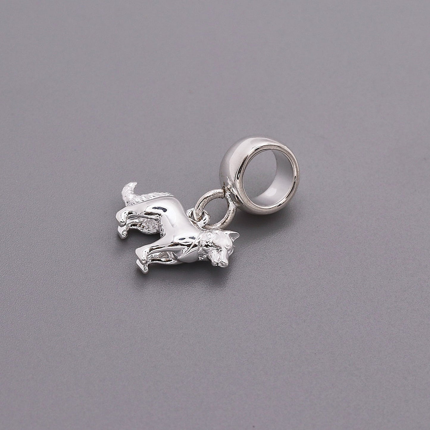 Border Collie Silver Dog Charm