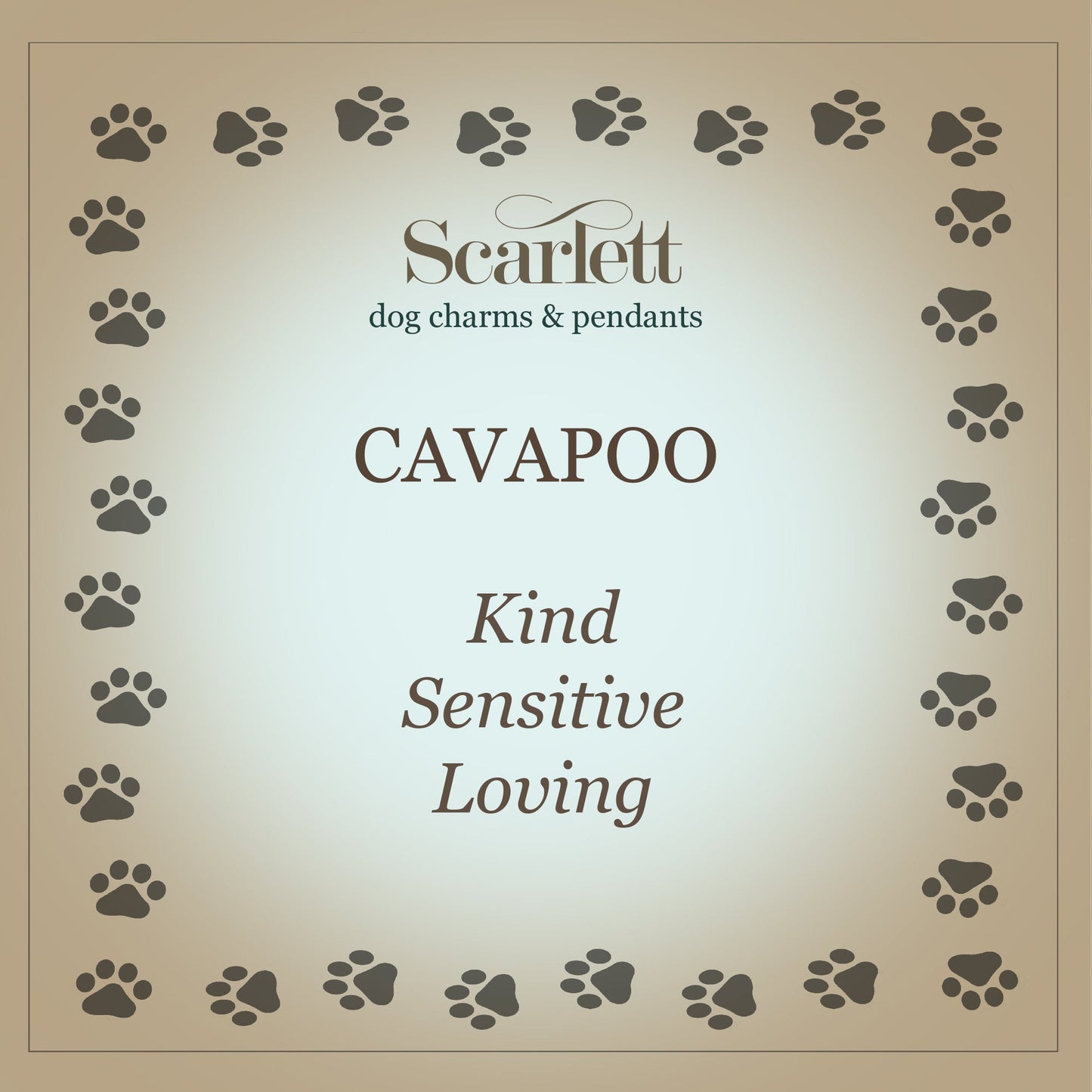 Cavapoo Silver Dog Charm