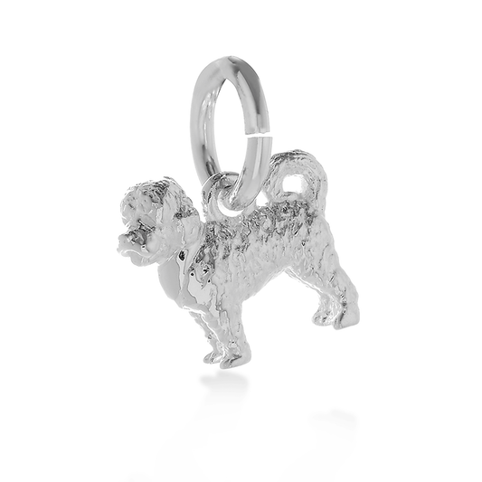 Cavapoo Silver Dog Charm