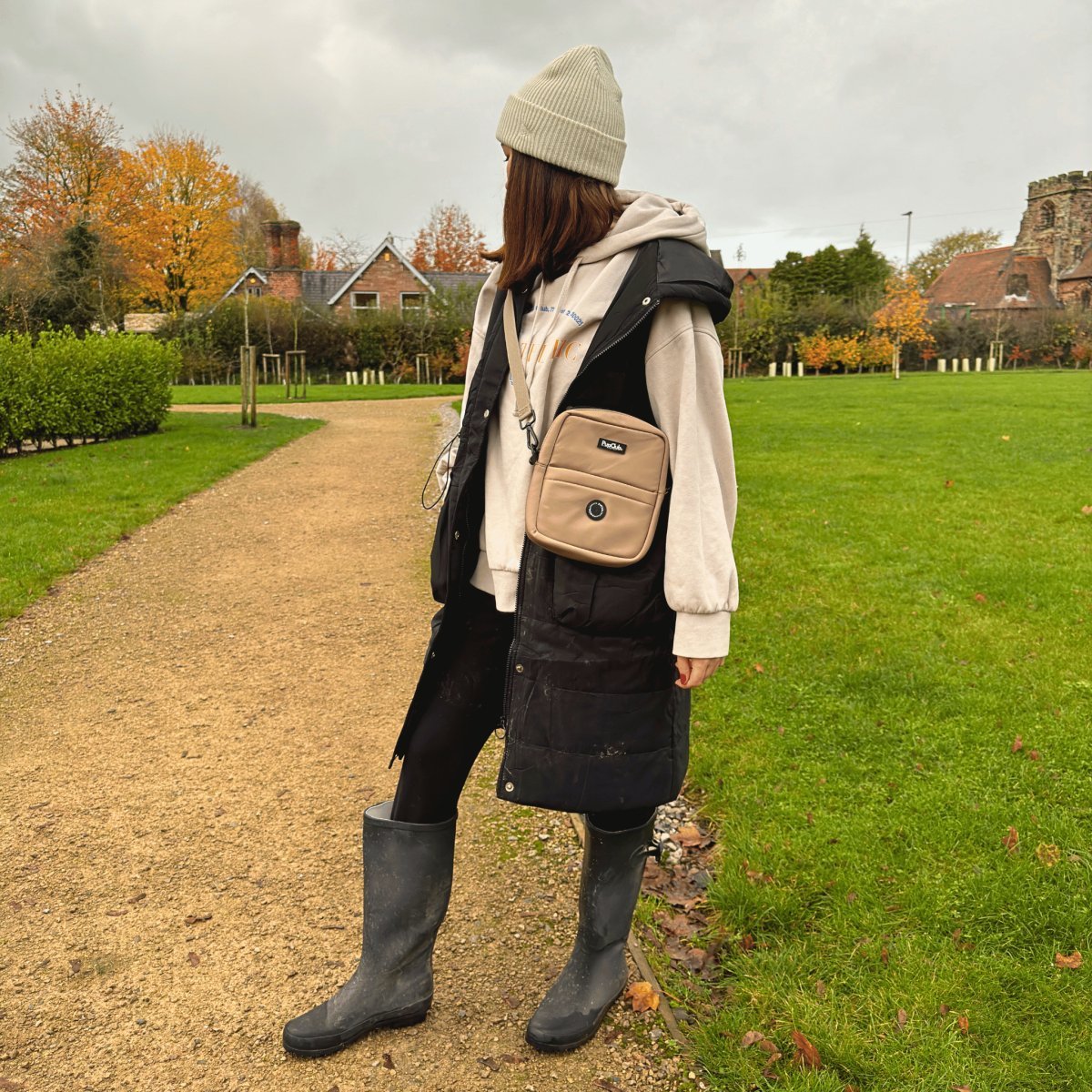 Mini Dog Walking Bag - Tan