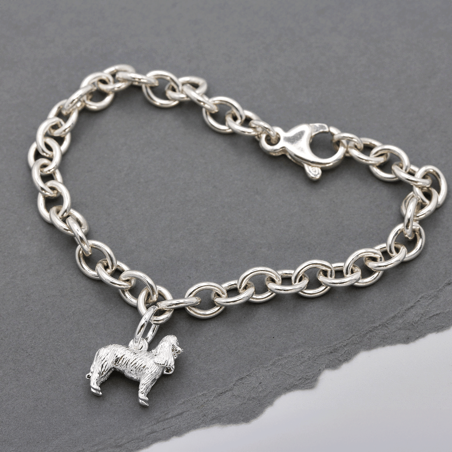 King Charles Spaniel Silver Dog Charm