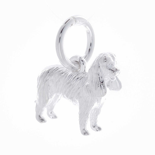King Charles Spaniel Silver Dog Charm