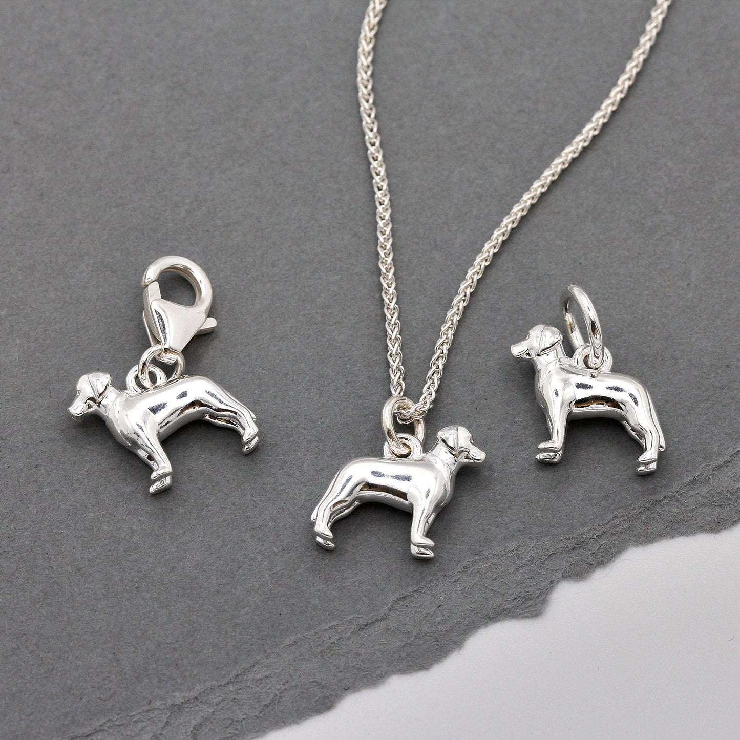 Labrador Silver Dog Charm