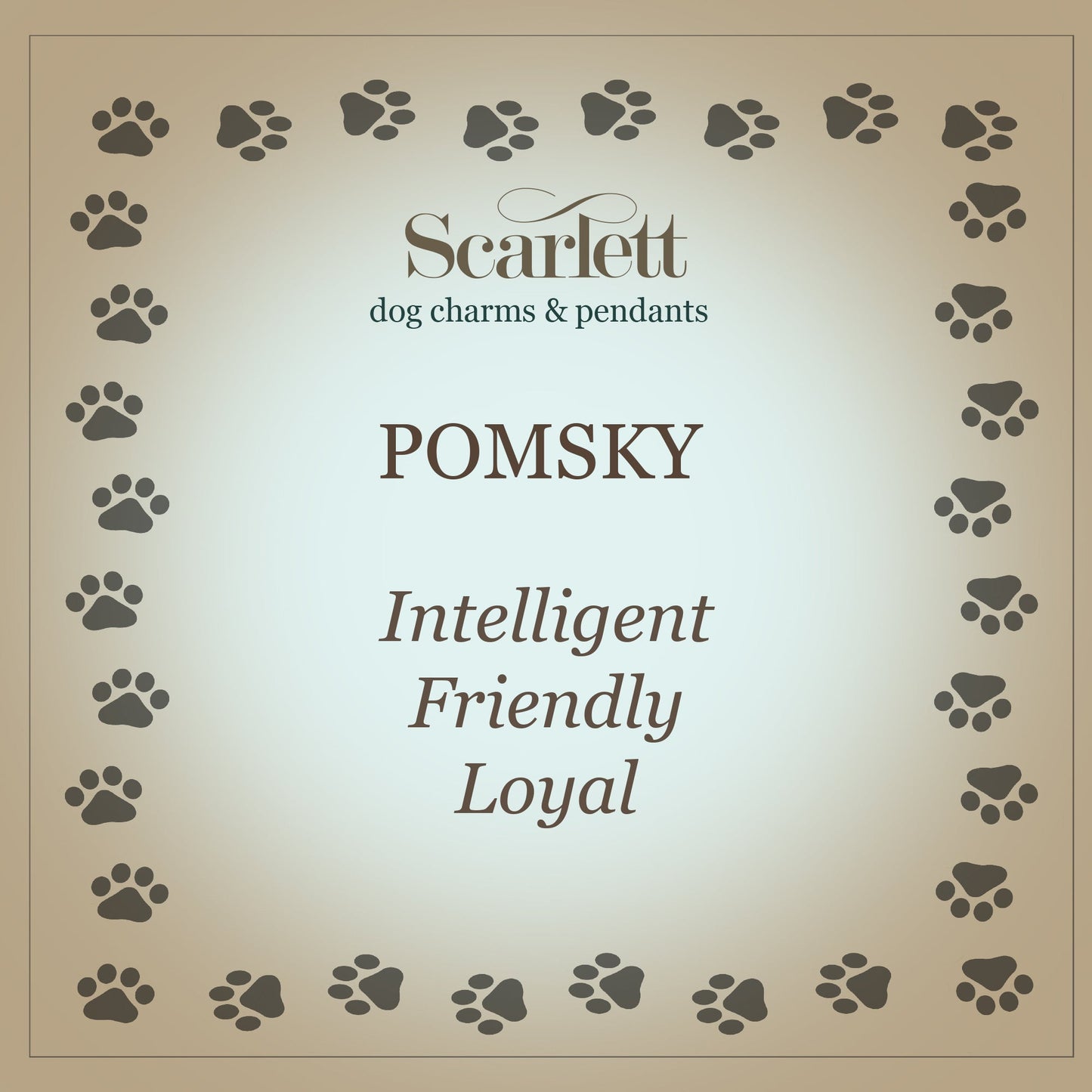 Pomsky Silver Dog Charm