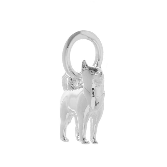 Pomsky Silver Dog Charm
