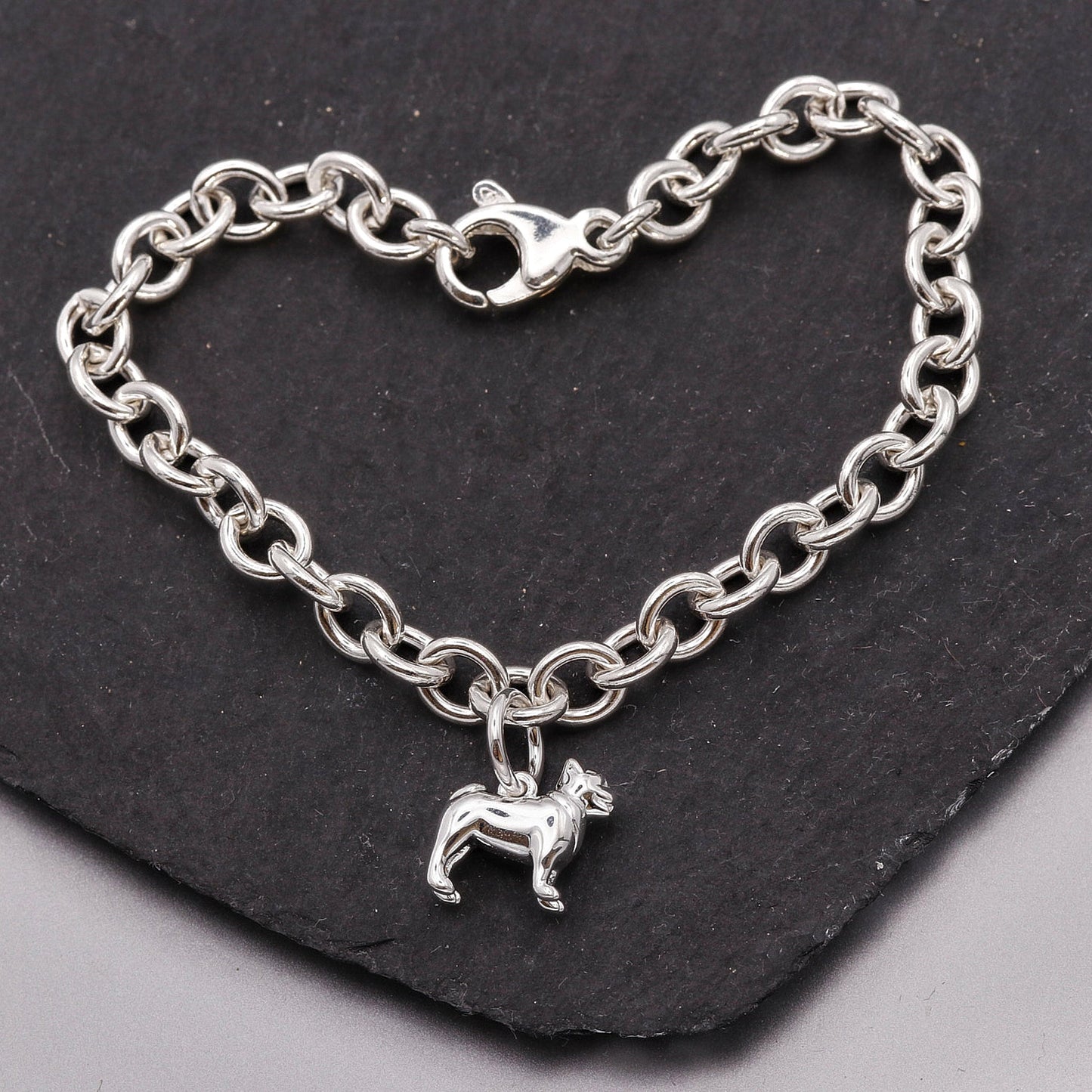 Pug Silver Dog Charm