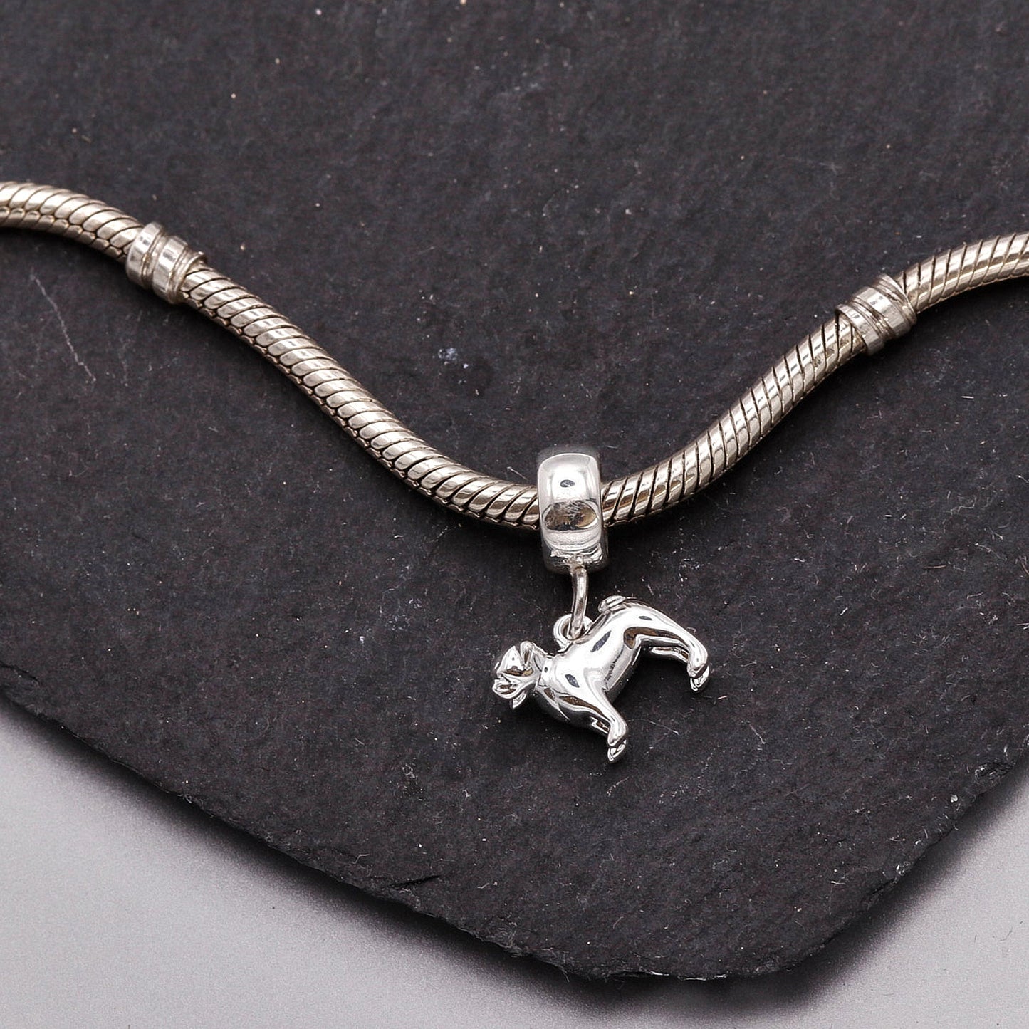 Pug Silver Dog Charm