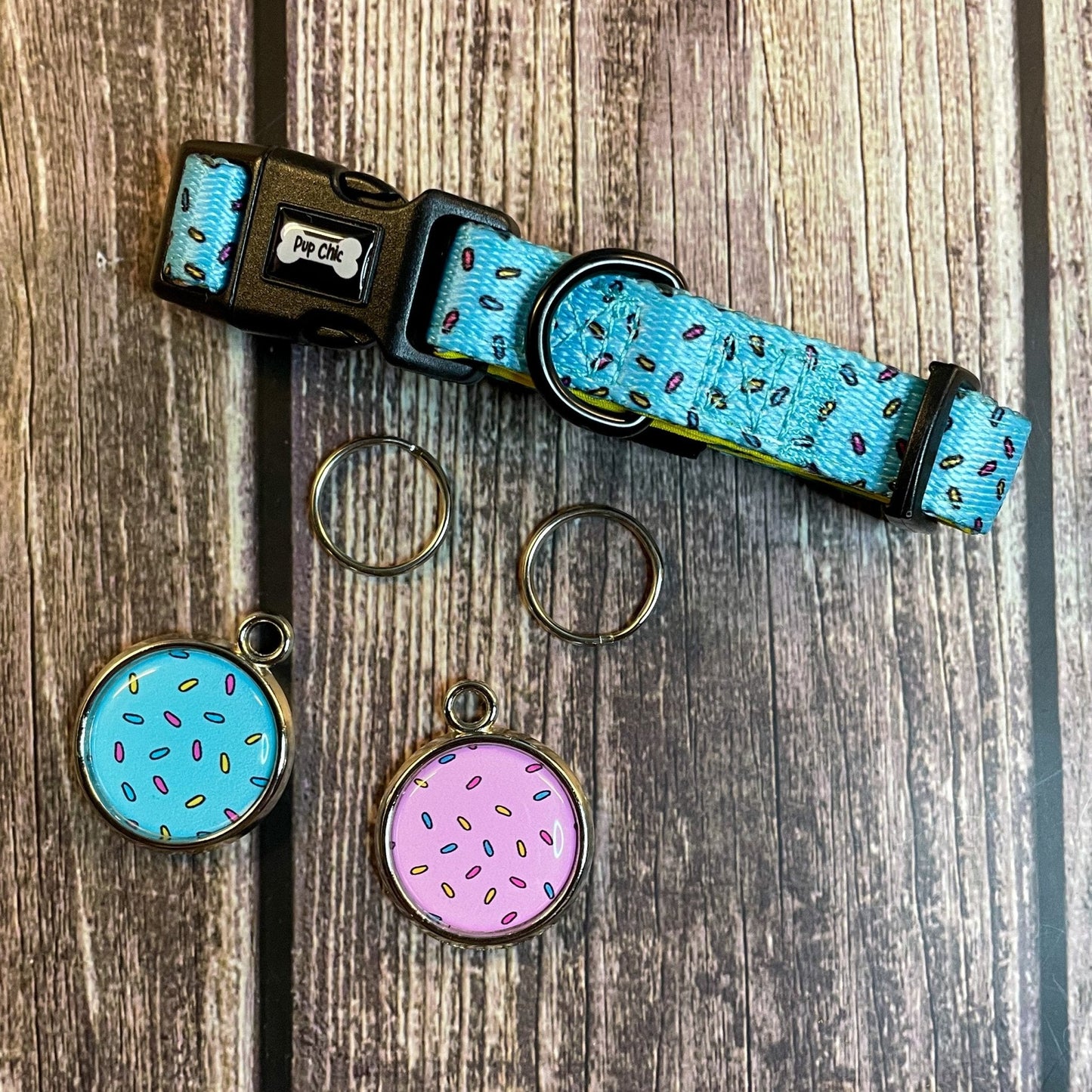 Sprinkles For Days Collar - pink or blue sprinkles dog collar
