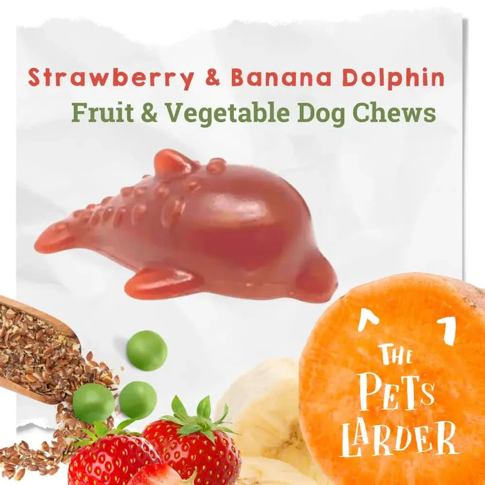Strawberry & Banana Dolphin Vegetable Chew For Dogs