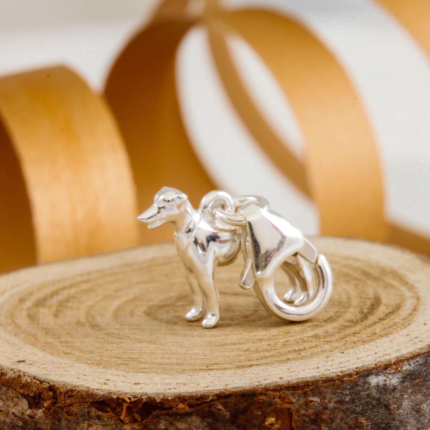 Whippet Silver Dog Charm