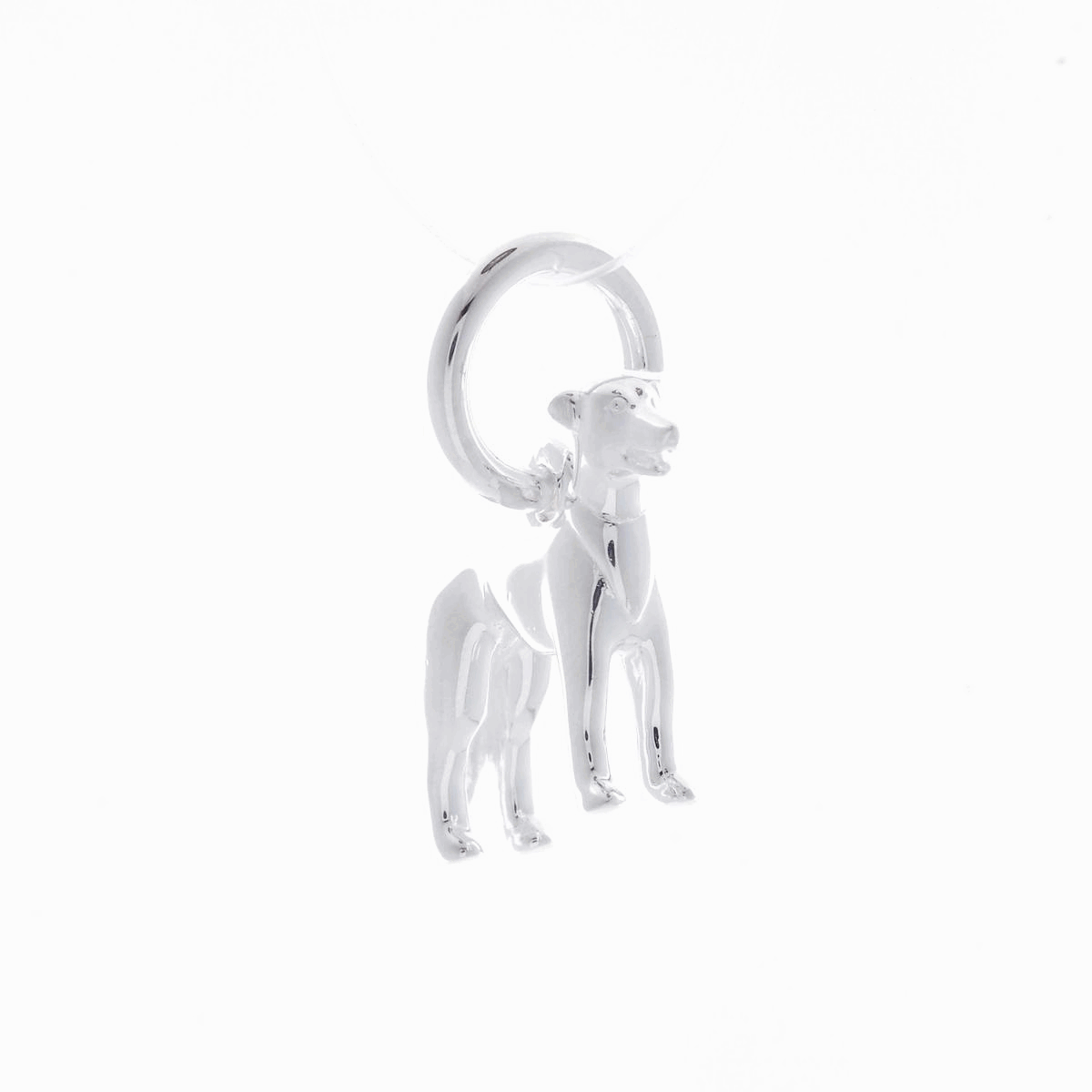 Whippet Silver Dog Charm